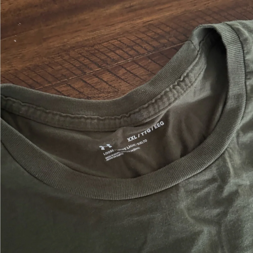 Under Armour Men's Olive Green Freedom T-Shirt - Picture 2 of 5